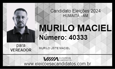 Candidato MURILO MACIEL 2024 - HUMAITÁ - Eleições