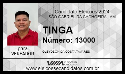 Candidato TINGA 2024 - SÃO GABRIEL DA CACHOEIRA - Eleições