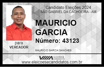 Candidato MAURICIO GARCIA 2024 - SÃO GABRIEL DA CACHOEIRA - Eleições