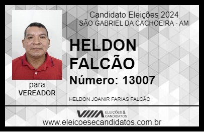 Candidato HELDON FALCÃO 2024 - SÃO GABRIEL DA CACHOEIRA - Eleições