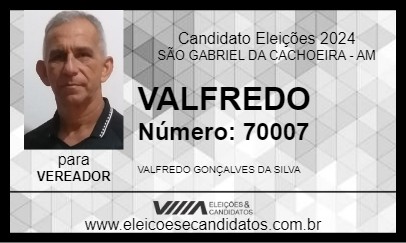 Candidato VALFREDO 2024 - SÃO GABRIEL DA CACHOEIRA - Eleições