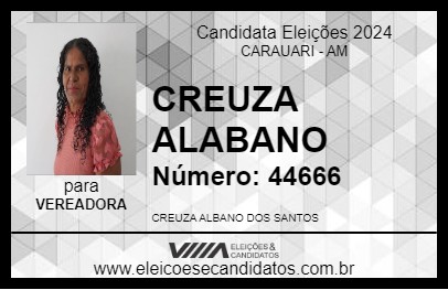 Candidato CREUZA ALABANO 2024 - CARAUARI - Eleições