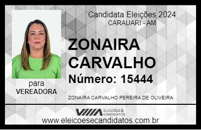 Candidato ZONAIRA CARVALHO 2024 - CARAUARI - Eleições