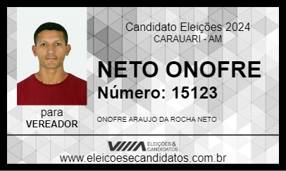 Candidato NETO ONOFRE 2024 - CARAUARI - Eleições