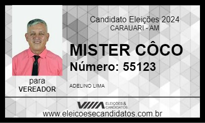 Candidato MISTER CÔCO 2024 - CARAUARI - Eleições