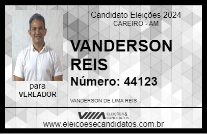 Candidato VANDERSON REIS 2024 - CAREIRO - Eleições