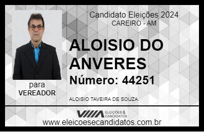 Candidato ALOISIO DO ANVERES 2024 - CAREIRO - Eleições