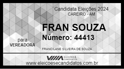 Candidato FRAN SOUZA 2024 - CAREIRO - Eleições