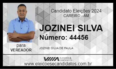 Candidato JOZINEI SILVA 2024 - CAREIRO - Eleições