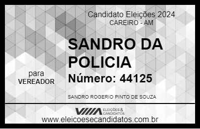 Candidato SANDRO DA POLICIA 2024 - CAREIRO - Eleições