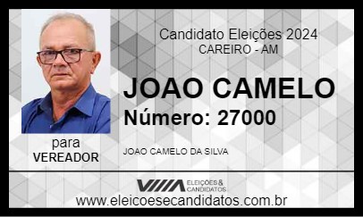 Candidato JOAO CAMELO 2024 - CAREIRO - Eleições