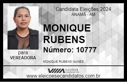 Candidato MONIQUE RUBENS 2024 - ANAMÃ - Eleições