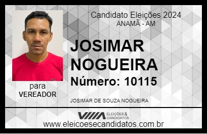 Candidato JOSIMAR NOGUEIRA 2024 - ANAMÃ - Eleições