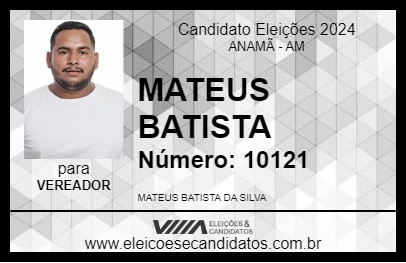 Candidato MATEUS BATISTA 2024 - ANAMÃ - Eleições