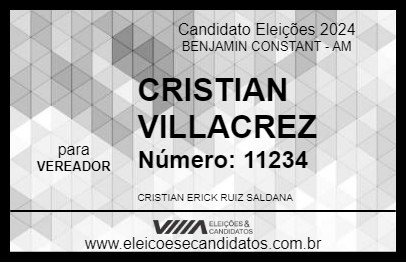 Candidato CRISTIAN VILLACREZ 2024 - BENJAMIN CONSTANT - Eleições