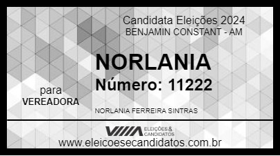 Candidato NORLANIA 2024 - BENJAMIN CONSTANT - Eleições