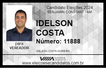 Candidato IDELSON COSTA 2024 - BENJAMIN CONSTANT - Eleições