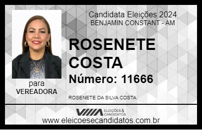 Candidato ROSENETE COSTA 2024 - BENJAMIN CONSTANT - Eleições