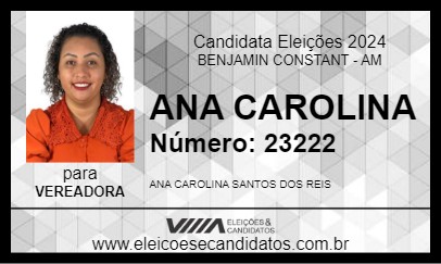 Candidato ANA CAROLINA 2024 - BENJAMIN CONSTANT - Eleições