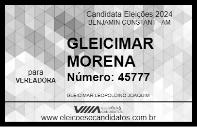 Candidato GLEICIMAR MORENA 2024 - BENJAMIN CONSTANT - Eleições