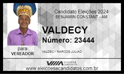 Candidato VALDECY 2024 - BENJAMIN CONSTANT - Eleições