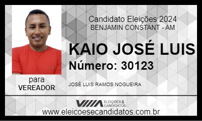 Candidato KAIO JOSÉ LUIS 2024 - BENJAMIN CONSTANT - Eleições