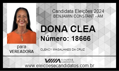 Candidato DONA CLEA 2024 - BENJAMIN CONSTANT - Eleições