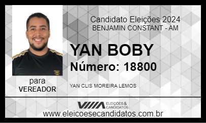 Candidato YAN BOBY 2024 - BENJAMIN CONSTANT - Eleições