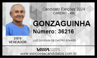 Candidato GONZAGUINHA 2024 - CAREIRO - Eleições