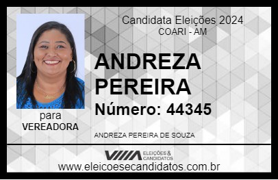 Candidato ANDREZA PEREIRA 2024 - COARI - Eleições