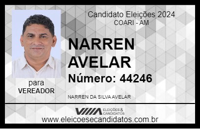 Candidato NARREN AVELAR 2024 - COARI - Eleições