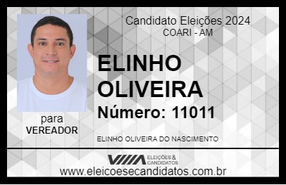 Candidato ELINHO OLIVEIRA 2024 - COARI - Eleições