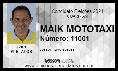 Candidato MAIK MOTOTAXI 2024 - COARI - Eleições