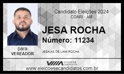 Candidato JESA ROCHA 2024 - COARI - Eleições