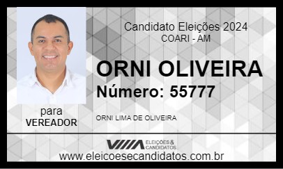 Candidato ORNI OLIVEIRA 2024 - COARI - Eleições