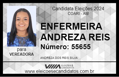 Candidato ENFERMEIRA ANDREZA REIS 2024 - COARI - Eleições