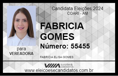 Candidato FABRICIA GOMES 2024 - COARI - Eleições