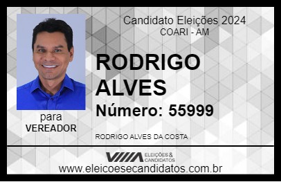 Candidato RODRIGO ALVES 2024 - COARI - Eleições