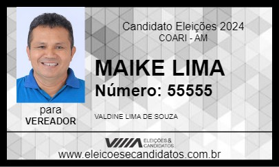 Candidato MAIKE LIMA 2024 - COARI - Eleições