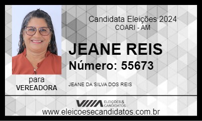 Candidato JEANE REIS 2024 - COARI - Eleições