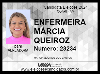 Candidato ENFERMEIRA MÁRCIA QUEIROZ 2024 - COARI - Eleições