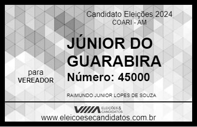 Candidato JÚNIOR DO GUARABIRA 2024 - COARI - Eleições