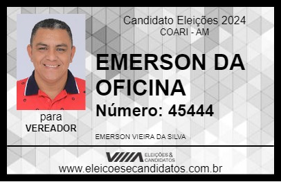 Candidato EMERSON DA OFICINA 2024 - COARI - Eleições