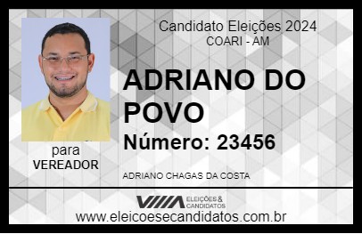 Candidato ADRIANO DO POVO 2024 - COARI - Eleições