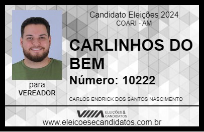 Candidato CARLINHOS DO BEM 2024 - COARI - Eleições