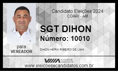 Candidato SGT DIHON 2024 - COARI - Eleições