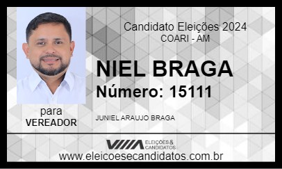 Candidato NIEL BRAGA 2024 - COARI - Eleições