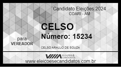 Candidato CELSO 2024 - COARI - Eleições