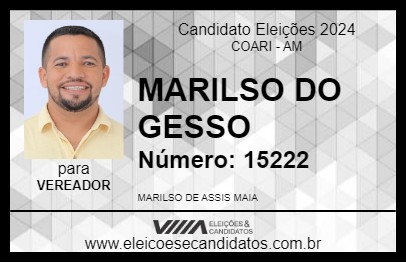 Candidato MARILSO DO GESSO 2024 - COARI - Eleições