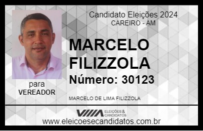 Candidato MARCELO FILIZZOLA 2024 - CAREIRO - Eleições